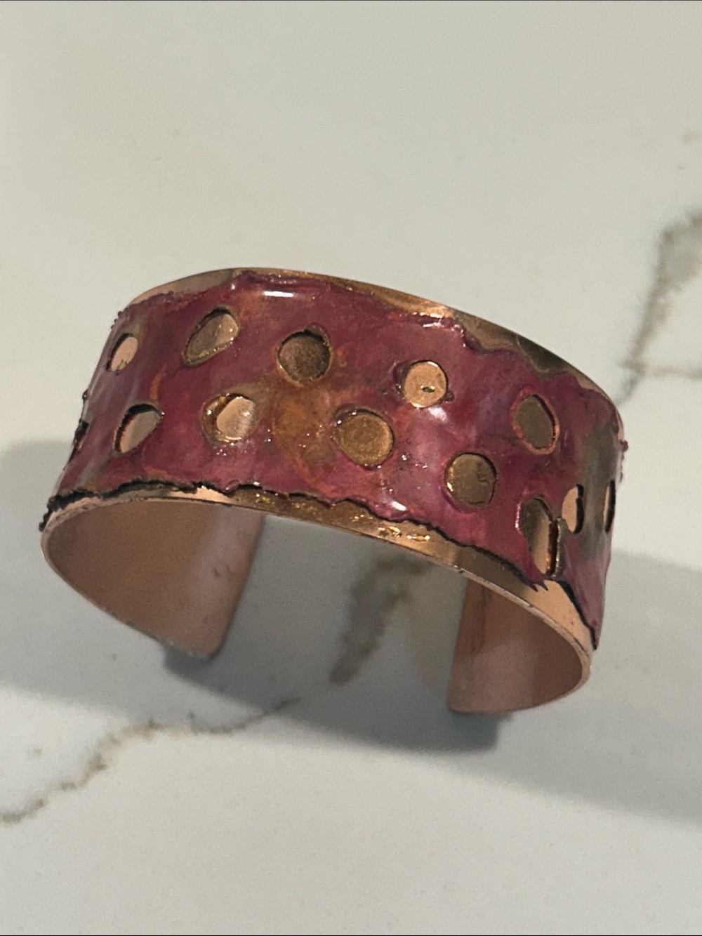 Artisan Handcrafted Copper Cutout Cuff Bracelet - Women Jewelry